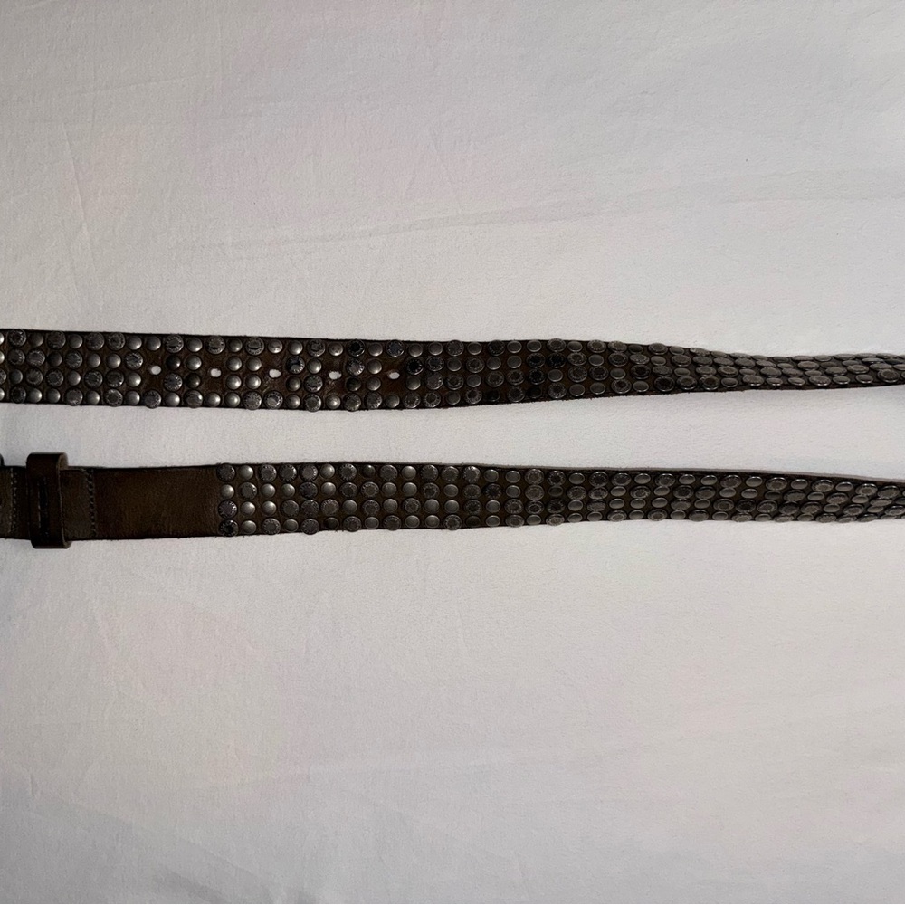 Diesel Studded Leather Belt Brown | Size 90 CM (30”) | Moto Y2K Rocker